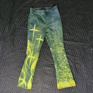 Custom bell bottom Jean leggings.